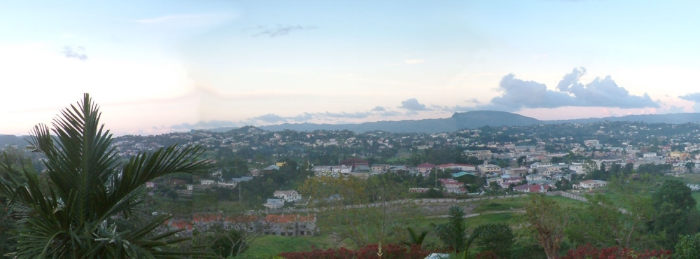 Detail of a panorama of Mandeville, Jamaica, looking north. Photo by Op. Deo.