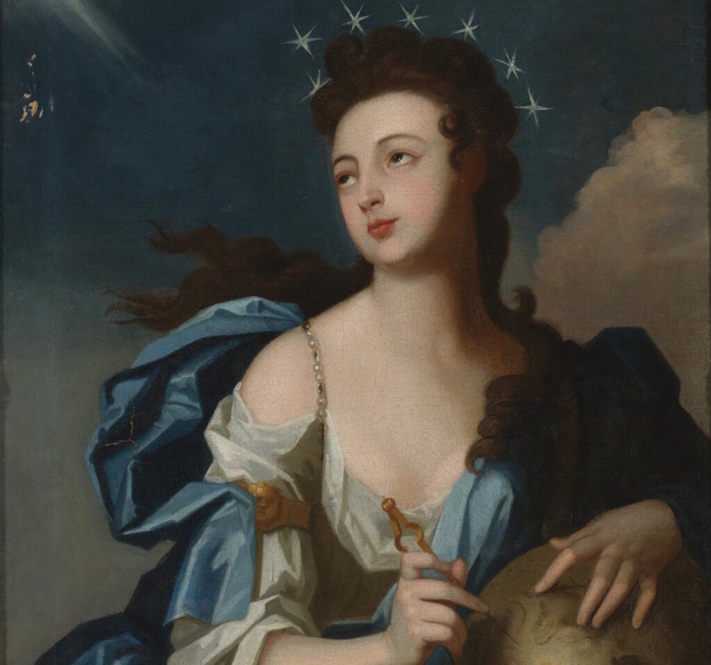 Allegorical Portrait of Urania, Muse of Astronomy, by Louis Tocqué (1696-1772).