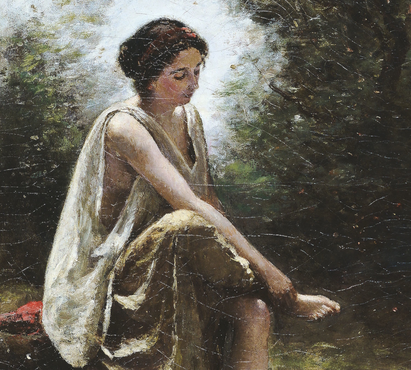 Detail of Wounded Eurydice (1868-70), oil on canvas painting by Jean-Baptiste-Camille Corot.