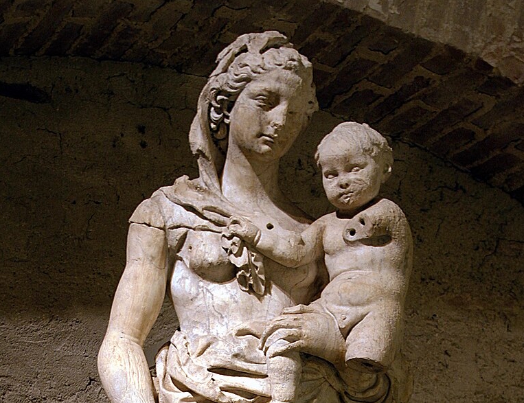 Detail from statue of Rhea Silvia by Jacopo della Quercia.